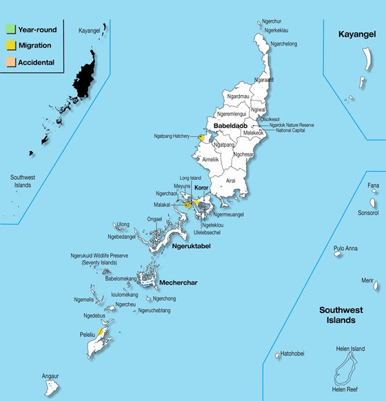 Large map of Palau Islands
