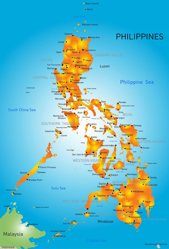Cartes de Philippines | Cartes typographiques détaillées des villes de