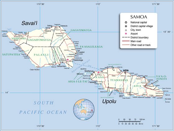 Large map of Samoa