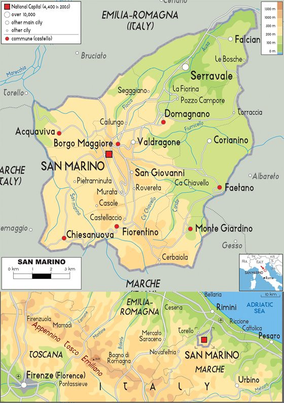 Detailed map of San Marino