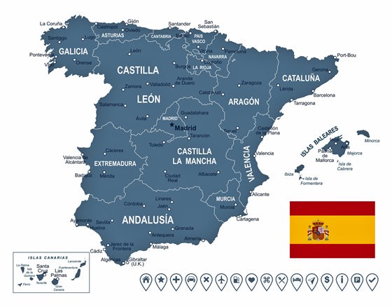 Detaylı haritası İspanya