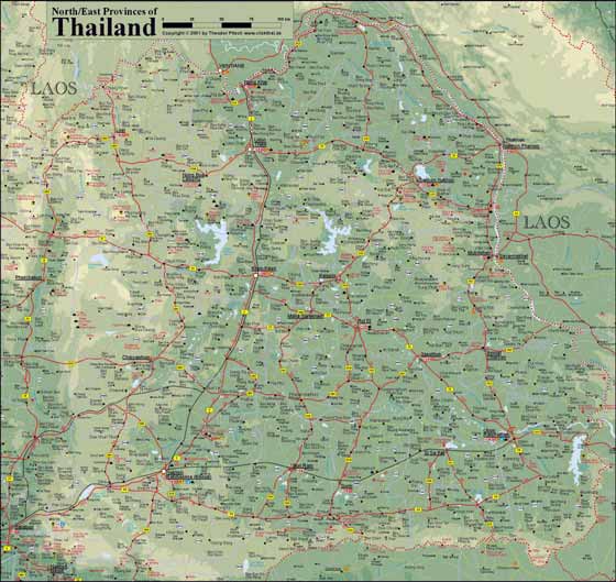 Detaillierte Karte von Thailand