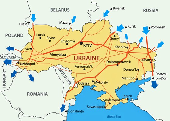 Detailed map of Ukraine