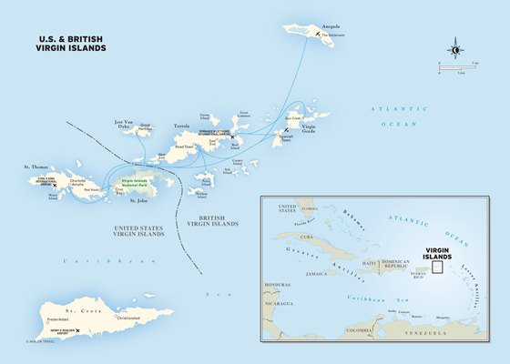Large map of US Virgin Islands