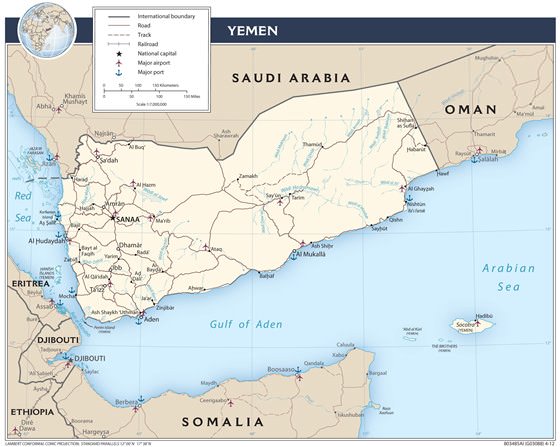 Large map of Yemen