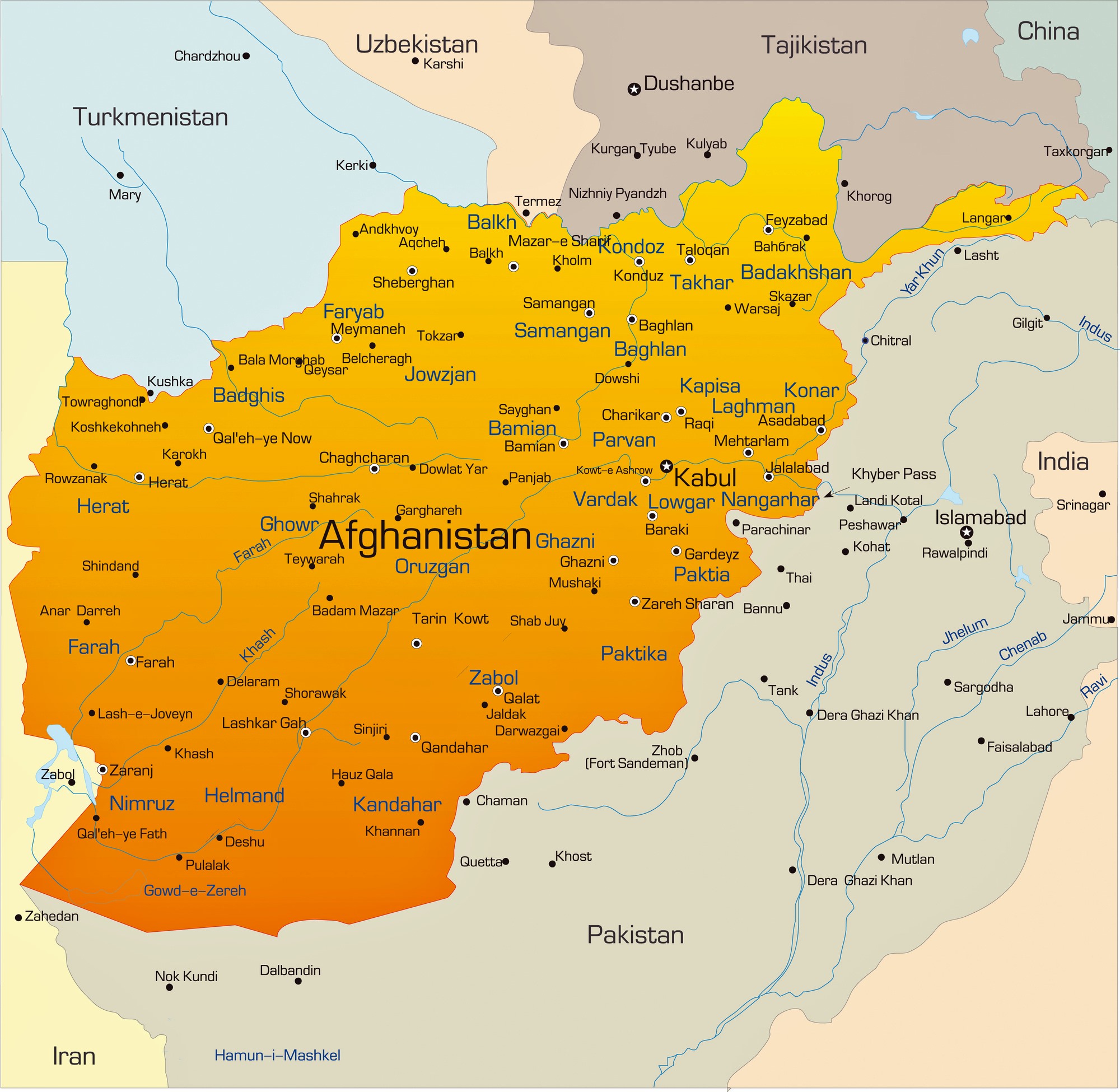 map afghanistan surrounding countries        <h3 class=