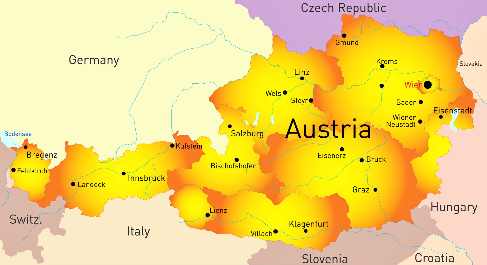 austria tourism map