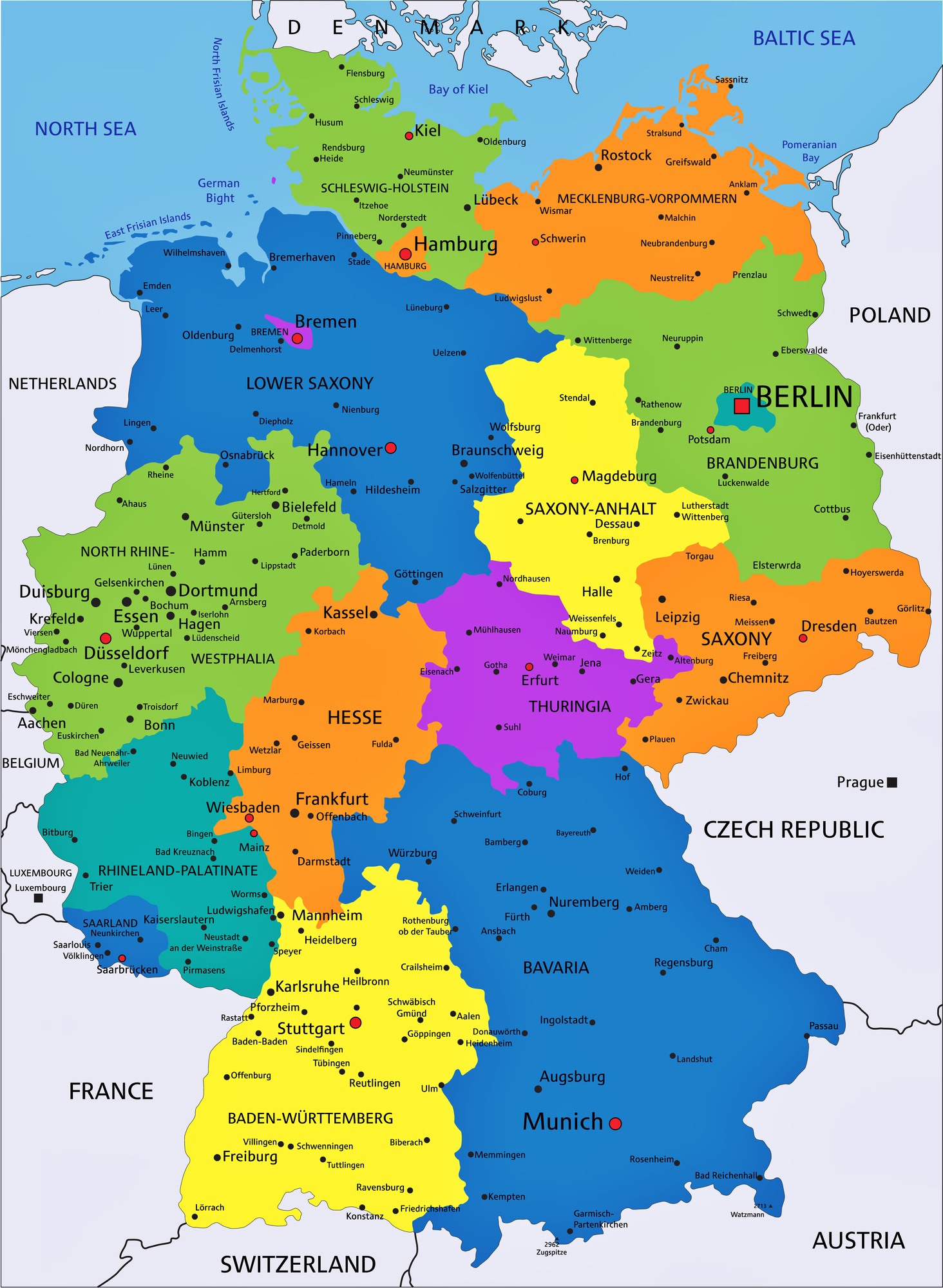 travel map of germany and surrounding countries