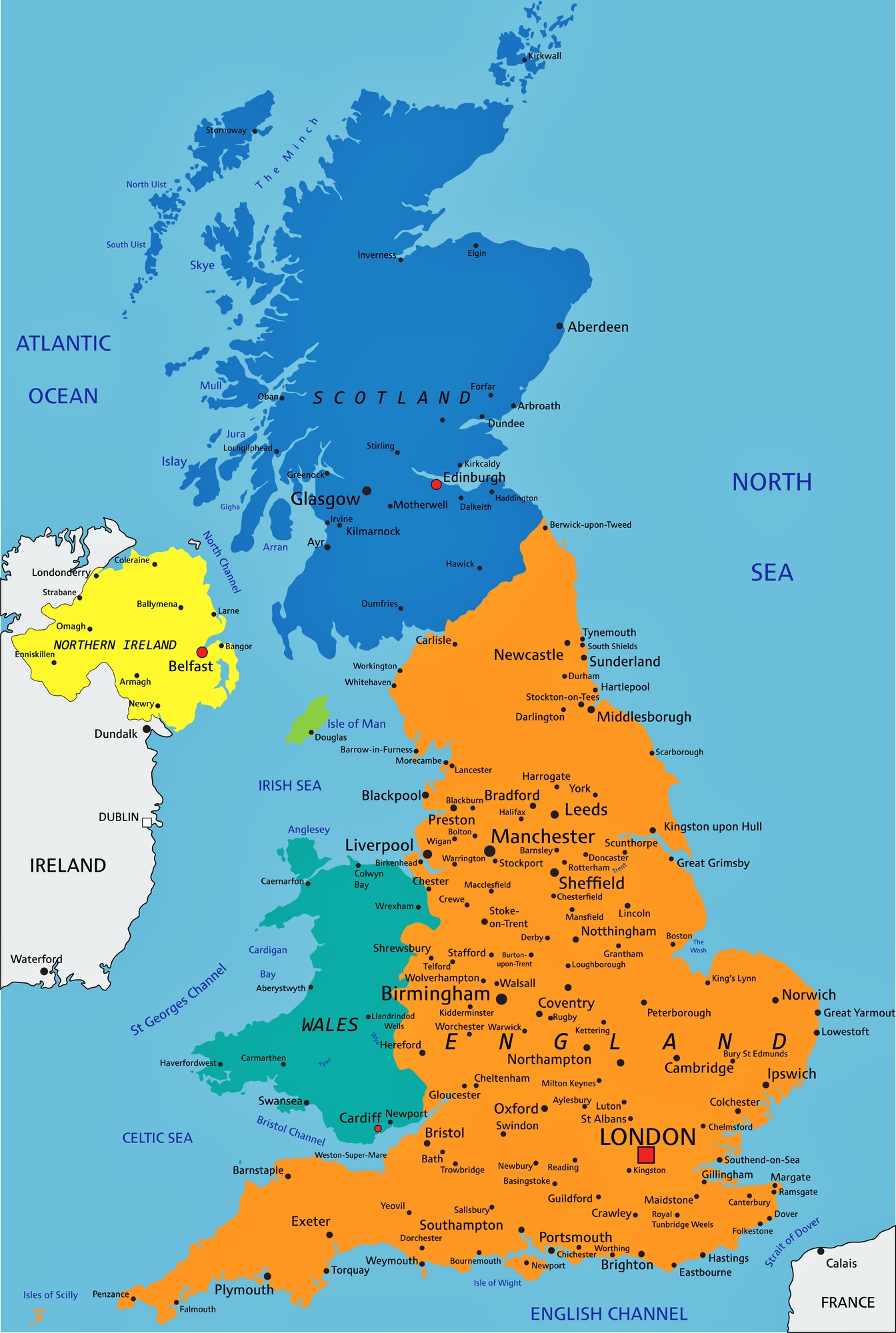 Great Britain Map Cities 1 