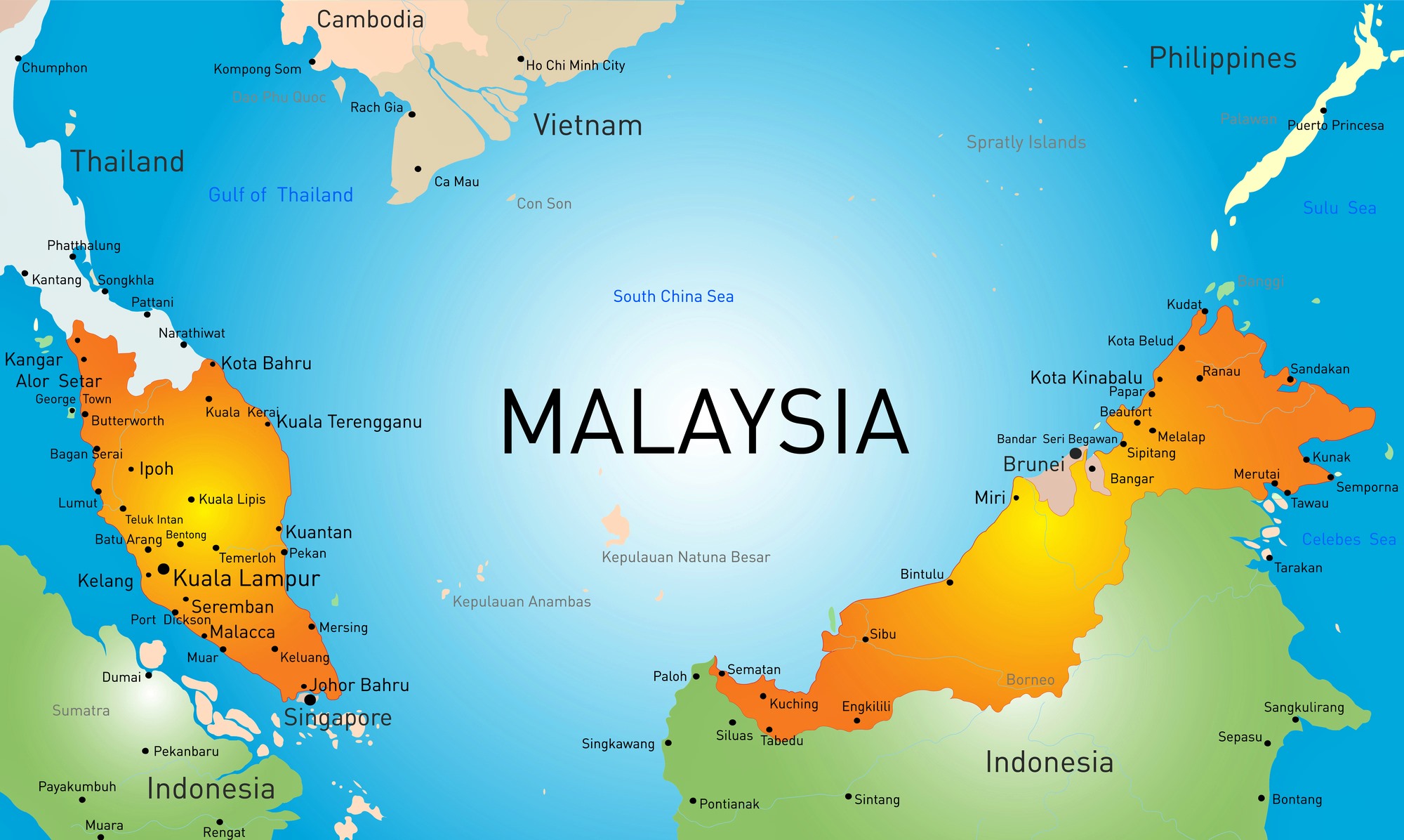 Cities Map Of Malaysia OrangeSmile