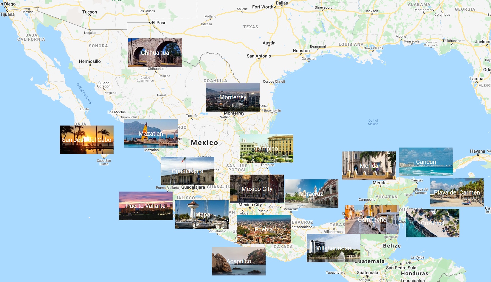 Mapa De Ciudades De México