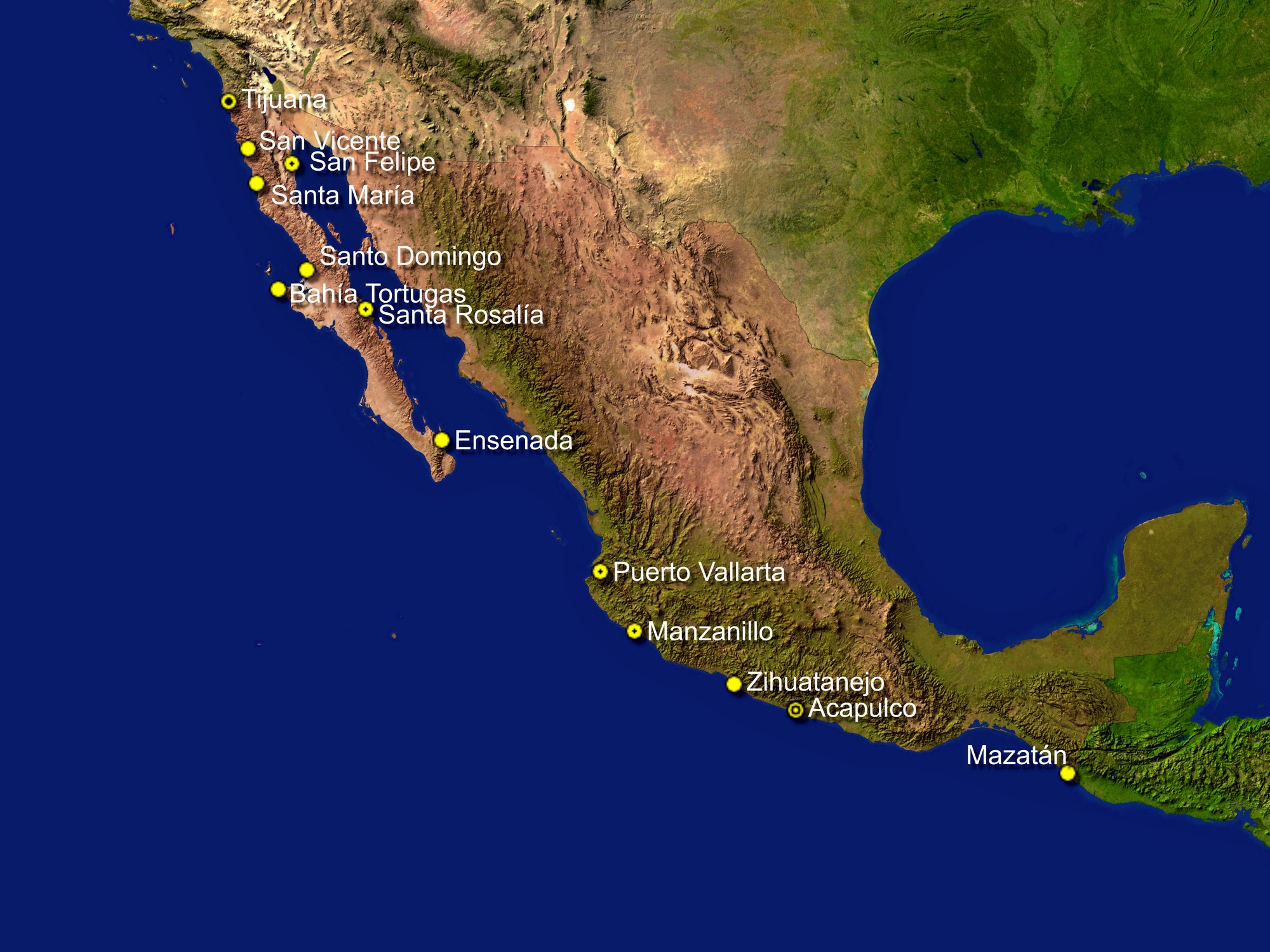 Mapa Físico De Relieve De México