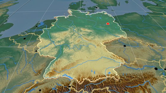 Relief map of Germany