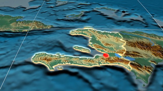 Карта рельефа Гаити