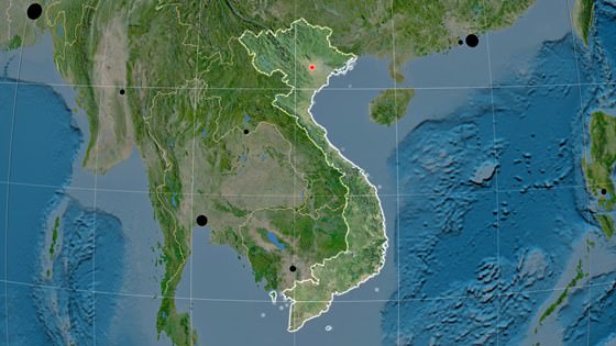 Mapa en relieve de Vietnam