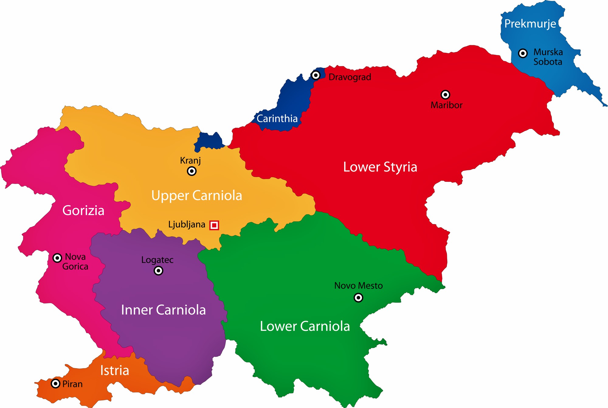 Slovenia Map Of Regions And Provinces Orangesmile Com
