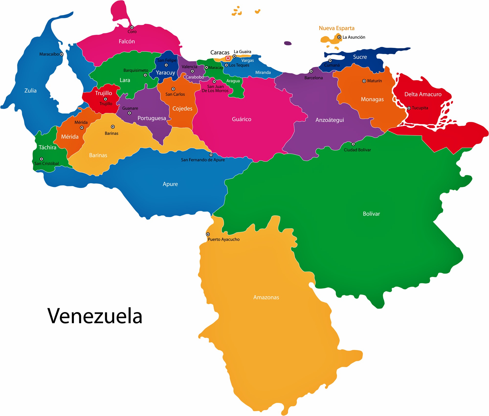 Arriba 90+ Foto mapa de venezuela con sus regiones El último – Kenh Dao Tao