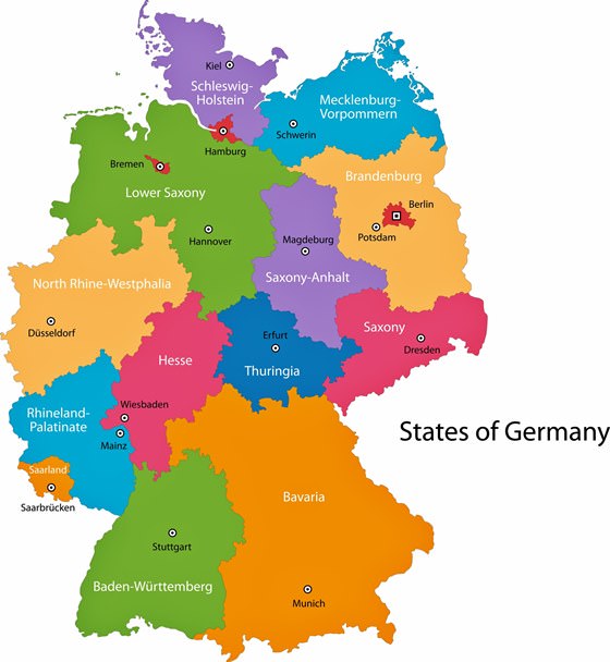 Map of regions in Germany