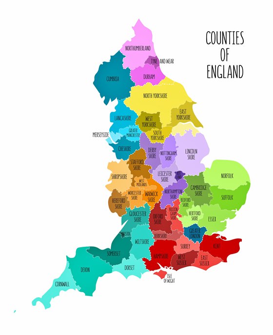 Map of regions in Great Britain