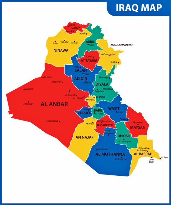 Map of regions in Iraq