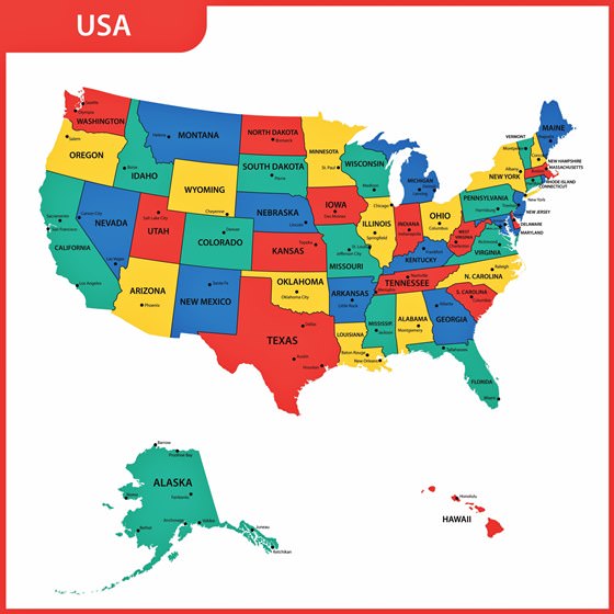 Map of regions in USA