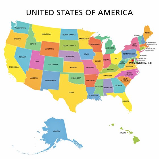 Map of regions in USA