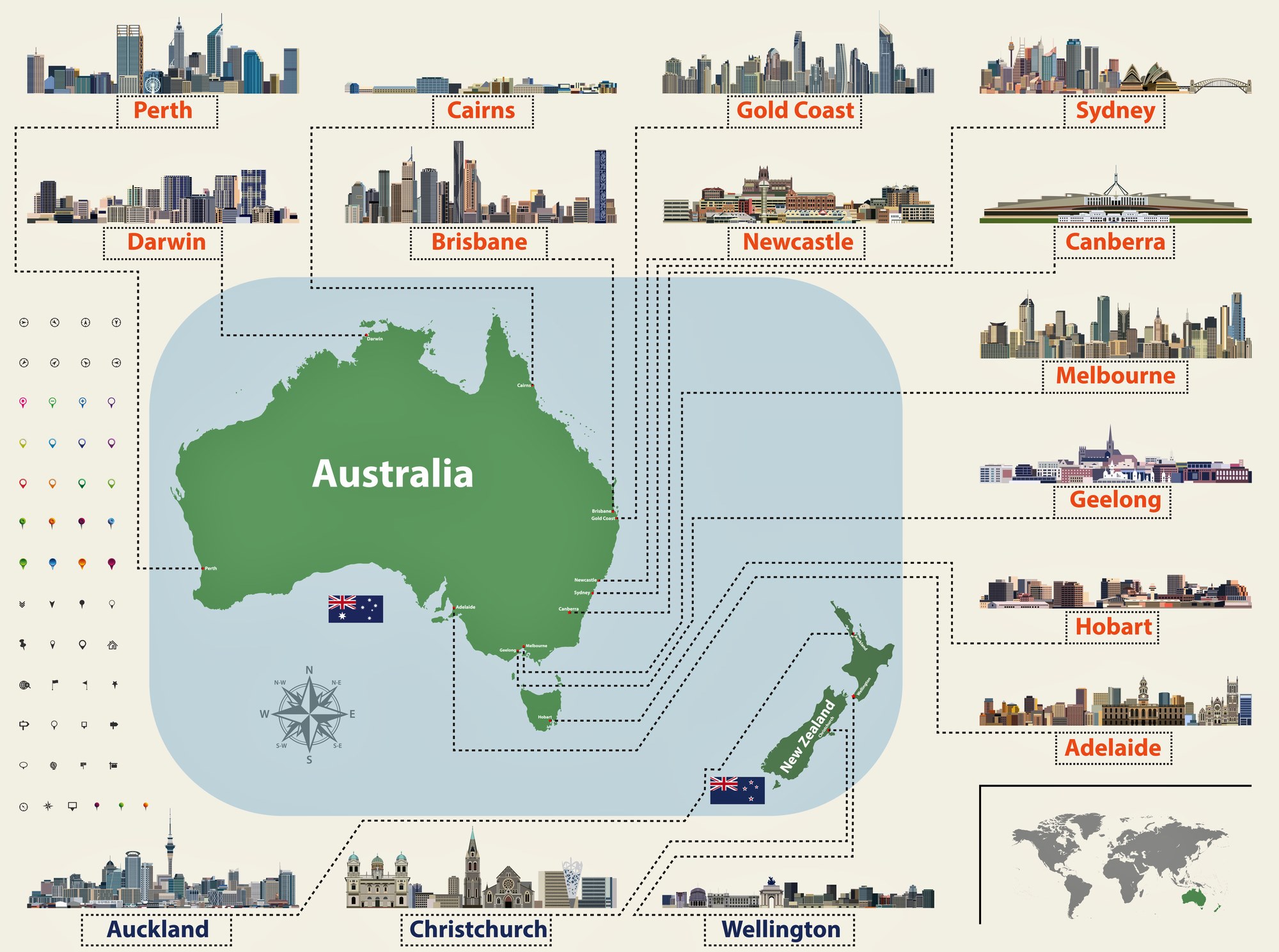 tourist attraction map of australia