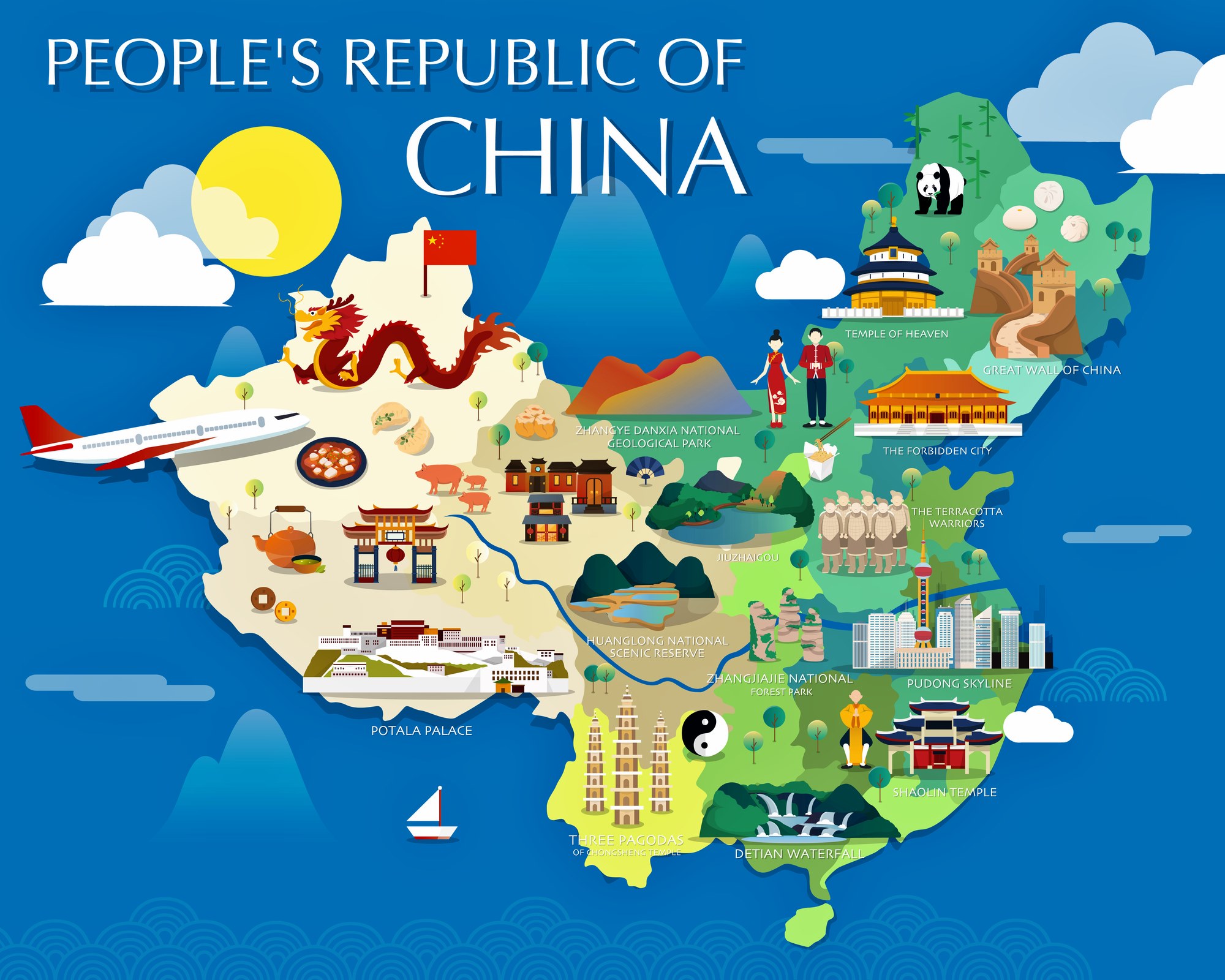 tourist attractions in china map