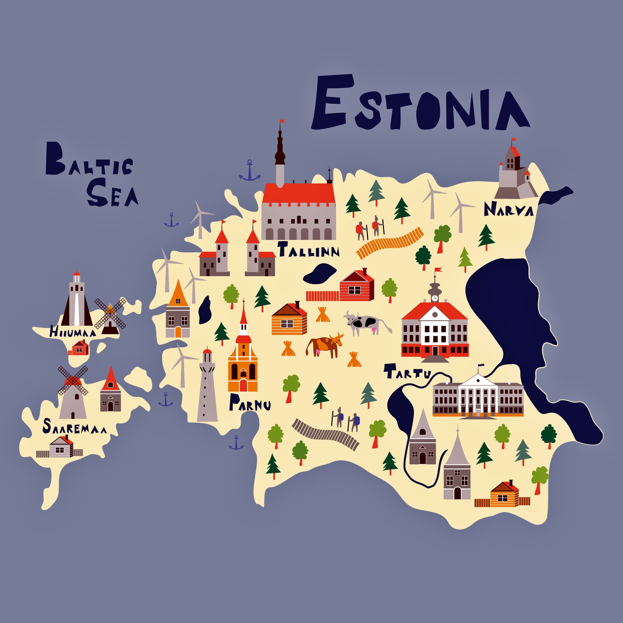 Estonia Map Sights 0 