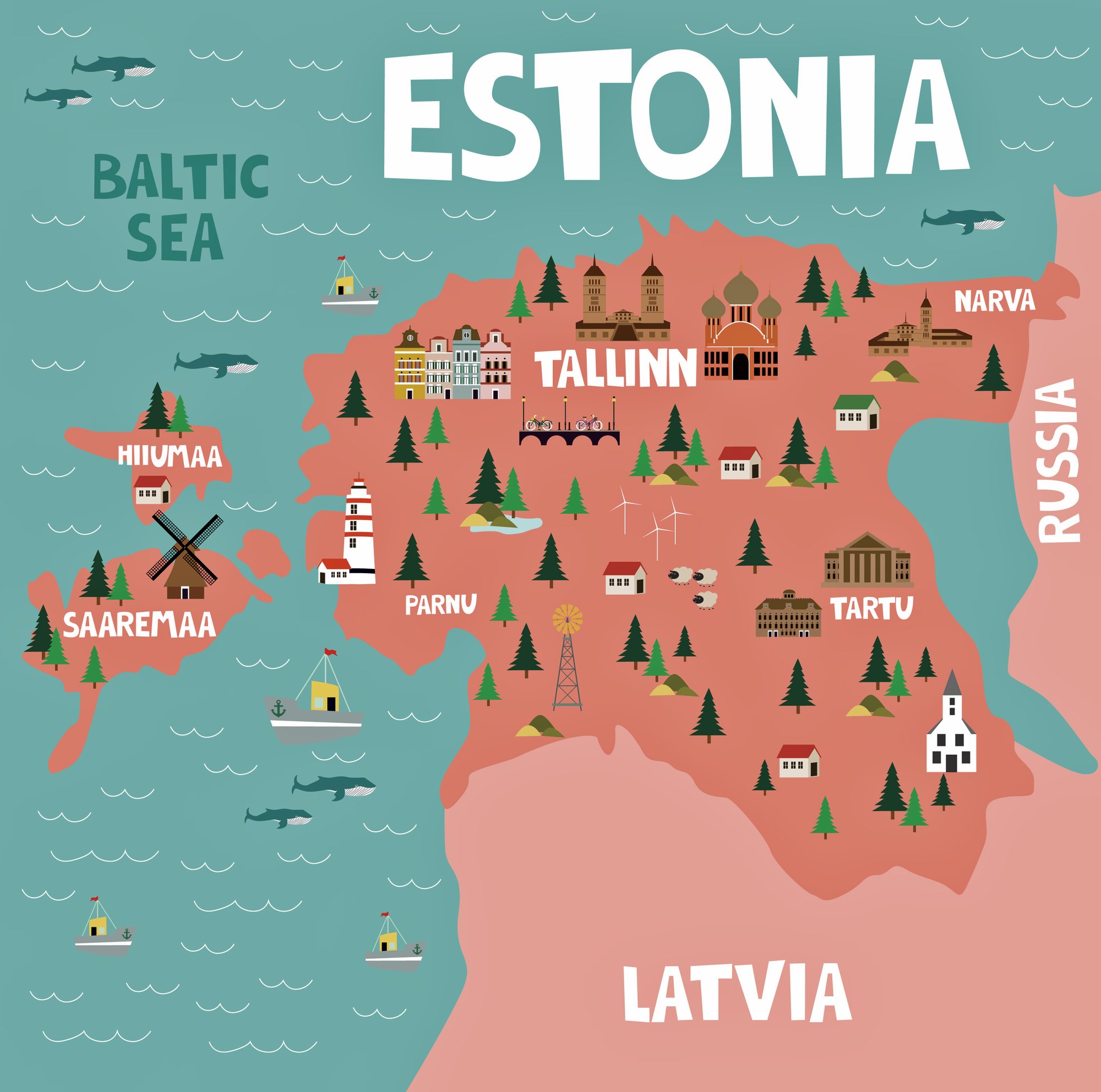 Estonia Map Sights 1 