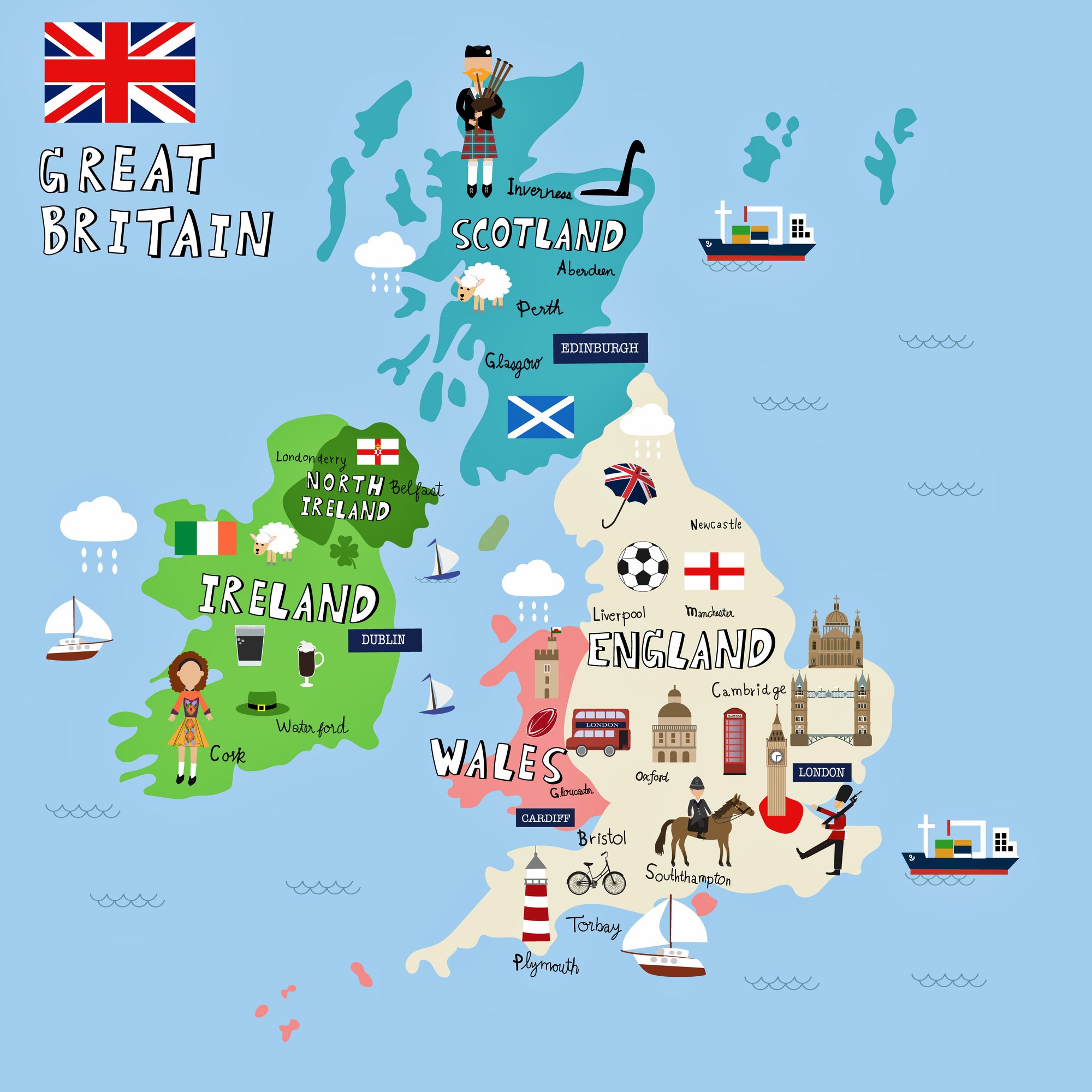 Great Britain Map Sights 4 