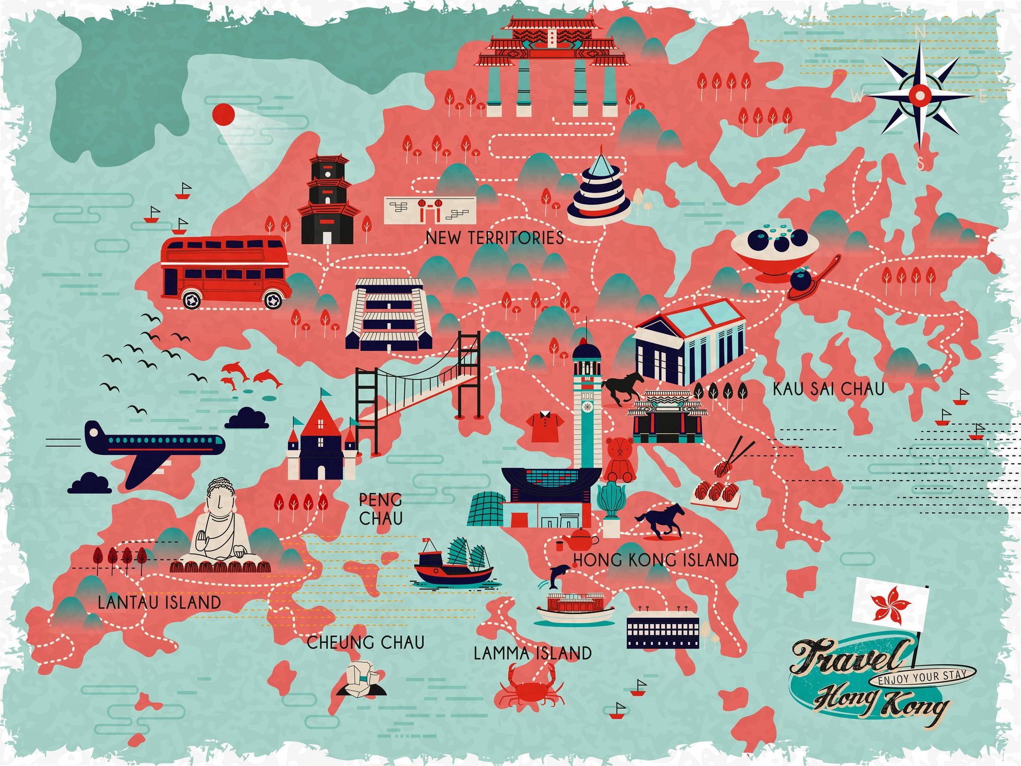 tourist attractions in hong kong map