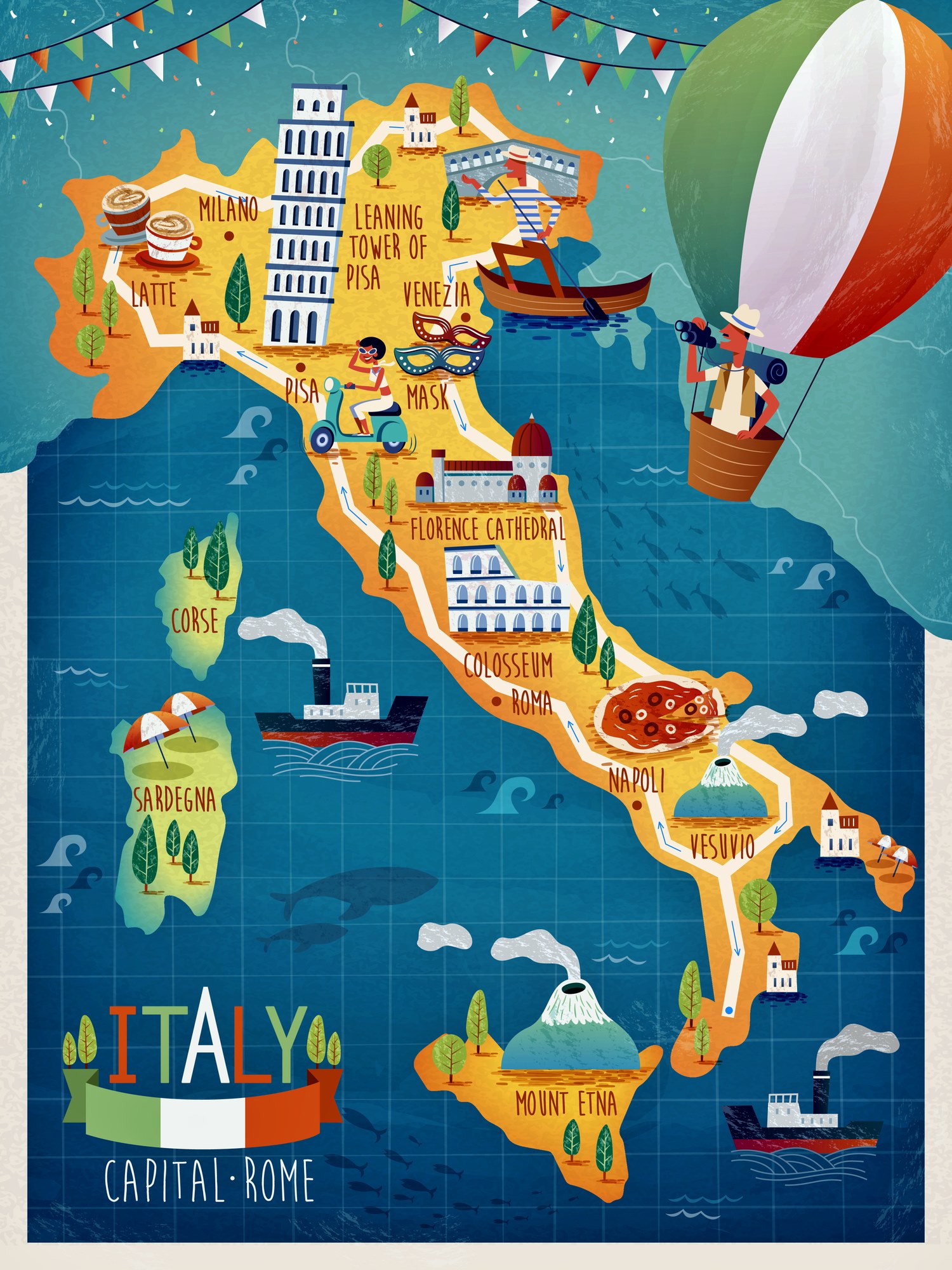 italy tourist attraction map