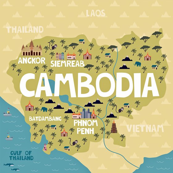 Map of sights in Cambodia