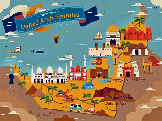 Birleşik Arap Emirlikleri gezi haritası