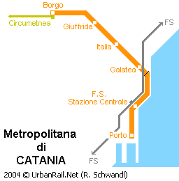 Map of metro in Catania