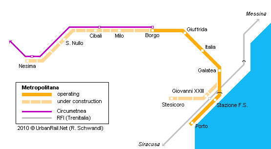Catania metro map
