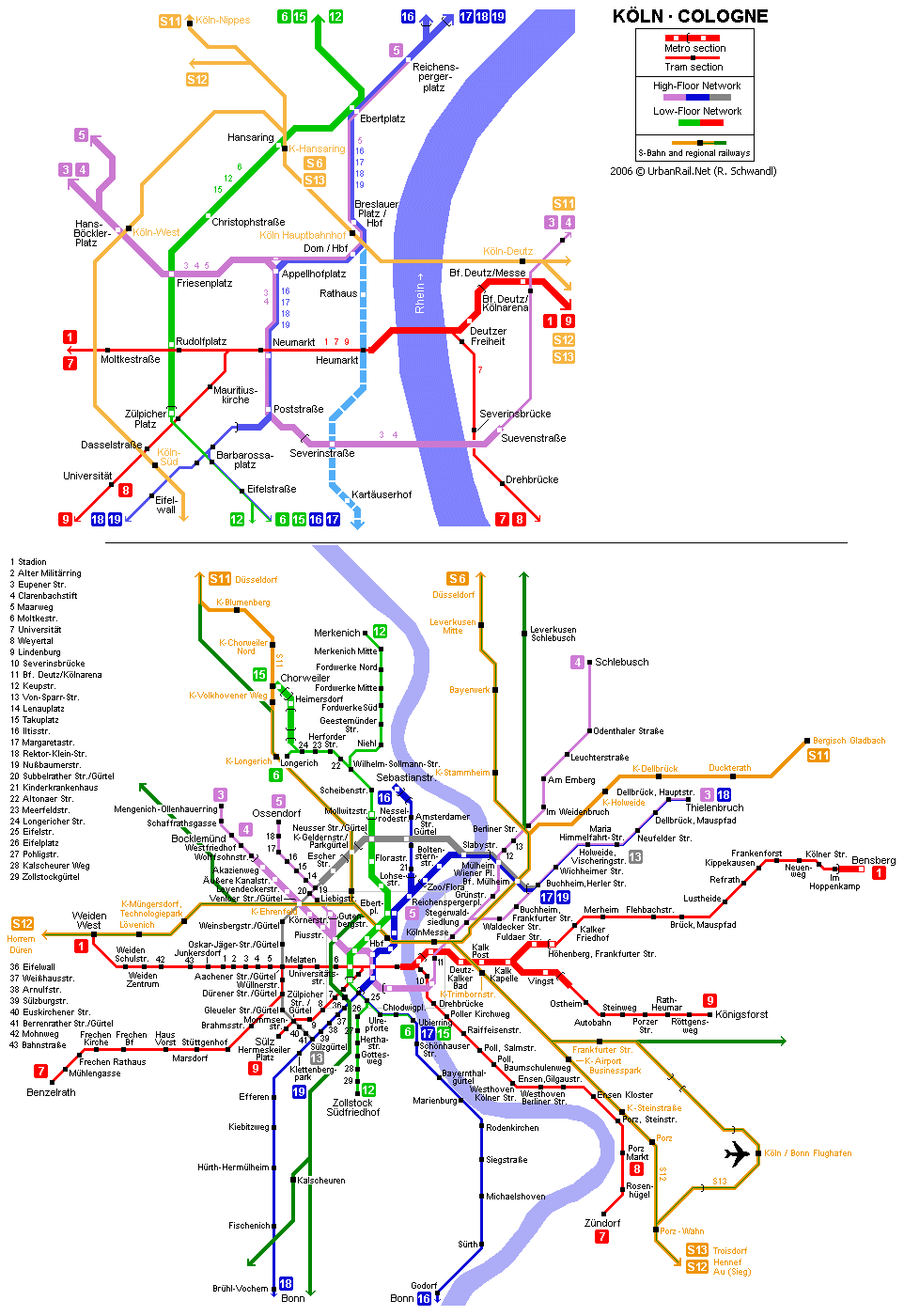 Cologne Subway Map For Download Metro In Cologne High Resolution Map Of Underground Network