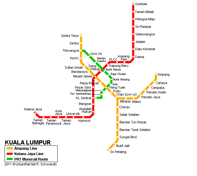 Map of metro in Kuala Lumpur