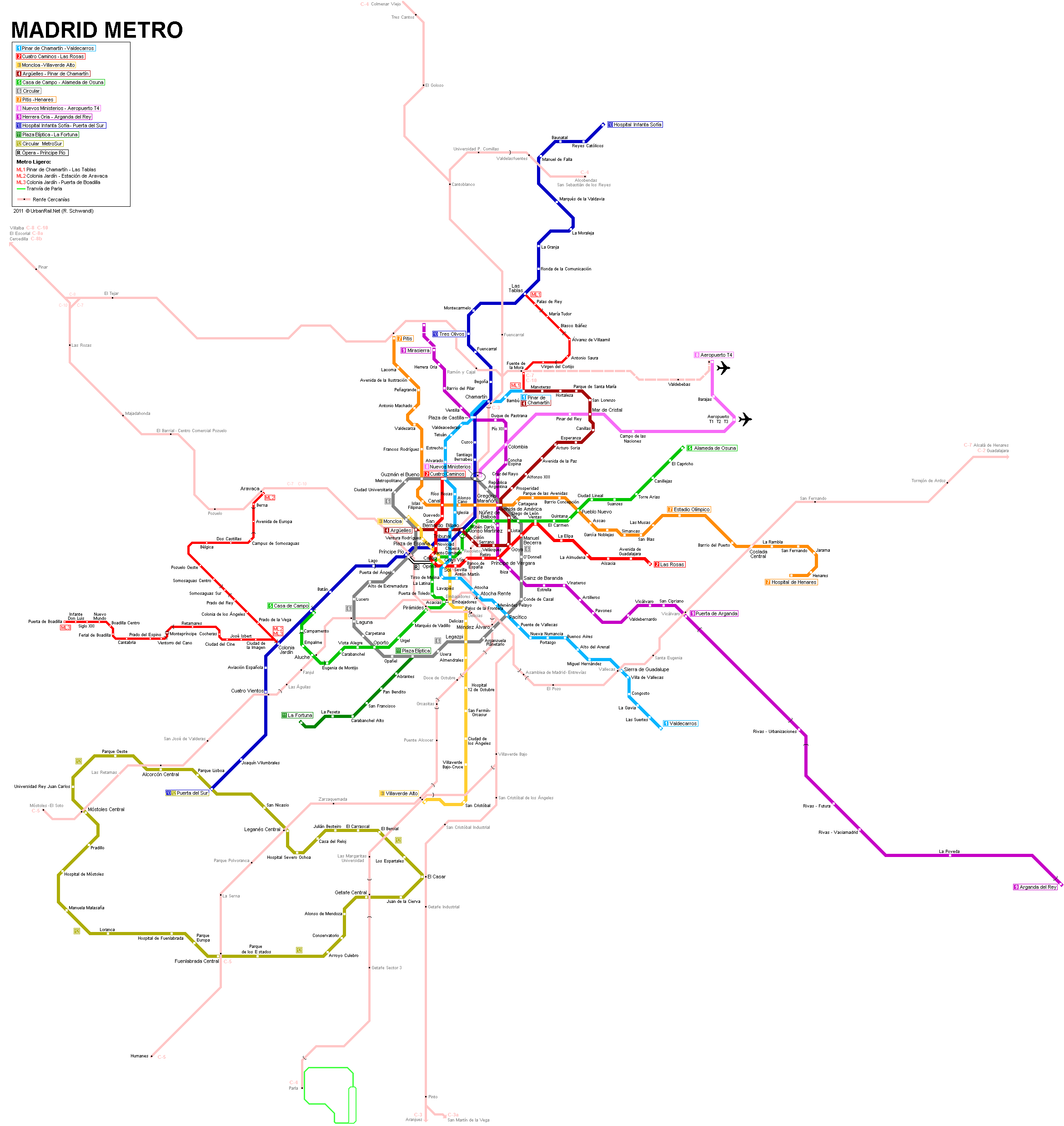 Madrid Subway Map For Download Metro In Madrid High Resolution Map Of Underground Network