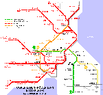 Metrokaart van Kopenhagen