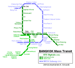 Map of metro in Bangkok