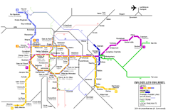 Map of metro in Brussels