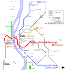 Map of metro in Budapest