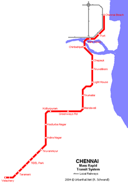 Map of metro in Chennai