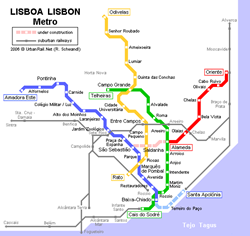 Map of metro in Lisbon