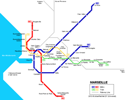 Map of metro in Marseille