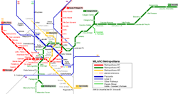 Map of metro in Milan