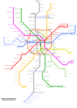 Map of metro in Moscow