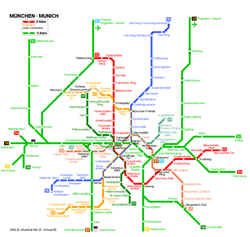 Map of metro in Munich